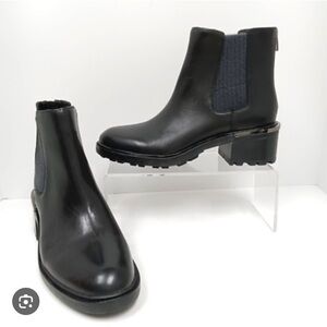 Vince Camuto Black Kelivena Ankle Booties with Chunky Heel, sz 39